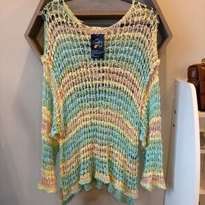 POL Pastel Crochet Knit Top